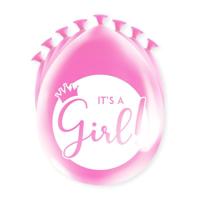 Ballonnen &apos;It&apos;s A Girl&apos; Babyshower (8st) - thumbnail
