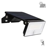 Slim Solar LED Buitenlamp 1600 lm met sensor - Bewegingssensor en nachtsensor - Draadloos - Zwart - thumbnail