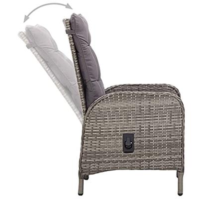 3-delige Bistroset poly rattan grijs