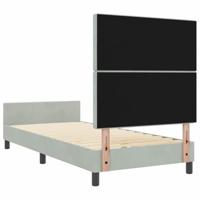 Bedframe met hoofdeinde Lichtgrijs 90 x 190 cm Fluweel - thumbnail