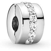 Bedelarmbandje voor vrouwen Pandora CLEAR SPARKLING ROW CLIP - thumbnail