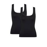 2-pack dames hemden GO brede band - Biologisch katoenen dames onderhemd - Ronde hals - thumbnail