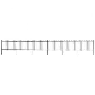 vidaXL Tuinhek met ronde bovenkant 10,2x1,2 m staal zwart vidaXL Tuinhek met ronde bovenkant 10,2x1,2 m staal zwart