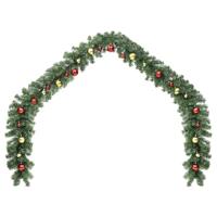 Kerstslinger versierd met kerstballen en LED-lampjes 20 m - thumbnail