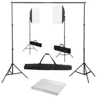 Fotostudioset met softboxlampen en achtergrond - thumbnail