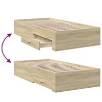 Bedframe met lades bewerkt hout sonoma eikenkleurig 90x200 cm - thumbnail