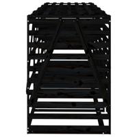 Containerberging viervoudig massief grenenhout zwart - thumbnail