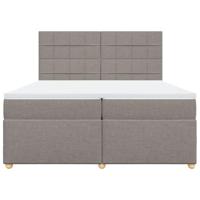 Boxspring met matras stof taupe 200x200 cm - thumbnail