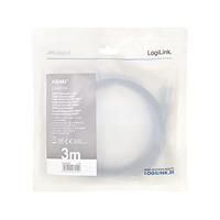 LogiLink HDMI AV Aansluitkabel [1x HDMI-stekker - 1x HDMI-stekker] 3 m Zwart-grijs - thumbnail