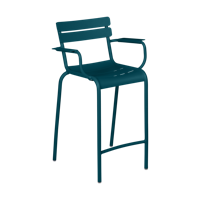 Fermob Luxembourg barkruk met arm H70 Acapulco Blue - thumbnail