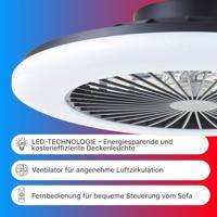 Brilliant Zwarte ventilatorSalerno met RGB functie - G60020/06 - thumbnail