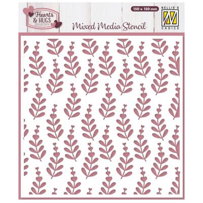 Nellie's Choice • stencil hart en blad 15x15cm