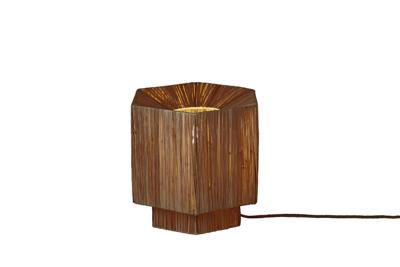 GOOD&MOJO Tafellamp 'Panama' Raffia, 26cm, kleur Bruin