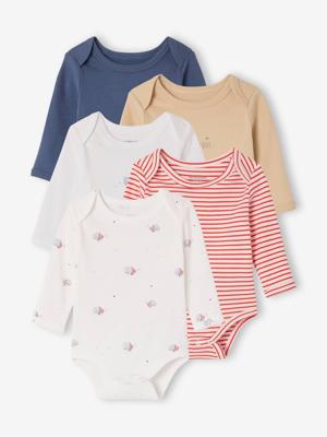 Set van 5 body's met lange mouwen walvis blauw Set van 5 body's met lange mouwen walvis blauw