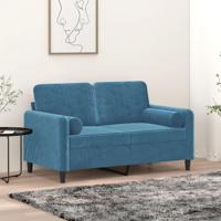 VidaXL Sierkussens 2 st 15x50 cm fluweel blauw - thumbnail