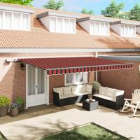 Handmatige Inklapbare Luifel met LED Oranje en Bruin 500x350 cm - thumbnail