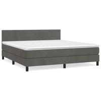Boxspring met matras fluweel donkergrijs 160x200 cm - thumbnail