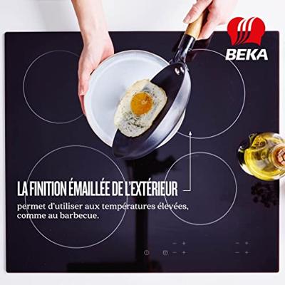 BEKA MANDALA koekenpan met houten steel 20 cm zwart