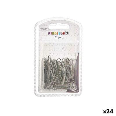 Clip Pincello Zilverkleurig Metaal Groot (24 Stuks)