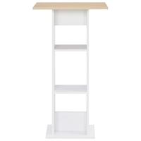Bartafel 60x60x110 cm wit en sonoma eikenkleurig - thumbnail