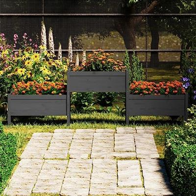 VidaXL Plantenbak 245,5x44x75 cm massief grenenhout grijs VidaXL Plantenbak 245,5x44x75 cm massief grenenhout grijs