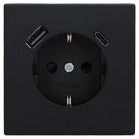 JUNG LS 1520-15 CA SWM wandcontactdoos LS990 grafiet mat zwart USB en USB-C - thumbnail