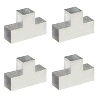 VidaXL Paalverbindingen 4 st t-vorm 101x101 mm gegalvaniseerd metaal - thumbnail