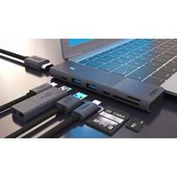 Rapoo 7in2 USB-C Multiport Adapter Zwart - thumbnail