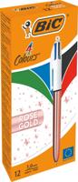 Bic balpen 4 Colour Shine, rosé goud, doos van 12 stuk - thumbnail
