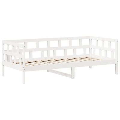 Kinderbedset met huisje massief grenenhout wit 80x200 cm