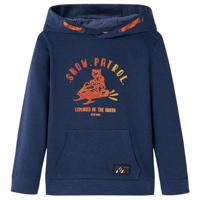 VidaXL Kindertrui met capuchon 116 gemêleerd marineblauw en oranje - thumbnail