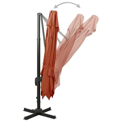 VidaXL Zweefparasol met dubbel dak 300x300 cm terracottakleurig