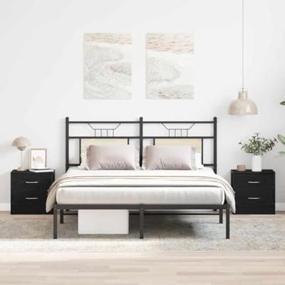 Nachtkastjes 2 st 40x30x40 cm spaanplaat zwart eikenkleurig