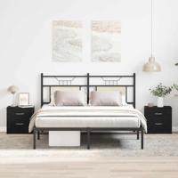 Nachtkastjes 2 st 40x30x40 cm spaanplaat zwart eikenkleurig - thumbnail