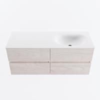 MONDIAZ VICA 120cm badmeubel onderkast Underlayment 4 lades. Wastafel MOON rechts zonder kraangat, kleur Talc. - thumbnail