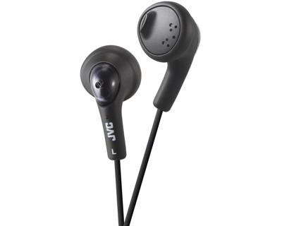 JVC Gumy HA-F160 in-ear hoofdtelefoon met 1 m kabel voor Android, iPhone, computers, laptops, consoles en meer (neodymium magneet, 3,5 mm jack, 15 Hz - 20 kHz), zwart