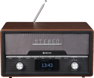 Denver MDA-525DW DARK WOOD Radio DAB+, VHF (FM) Hout-bruin (zijdemat)
