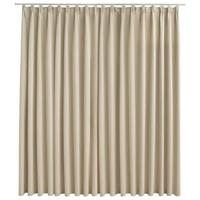 VidaXL Gordijn verduisterend met haken 290x245 cm beige - thumbnail