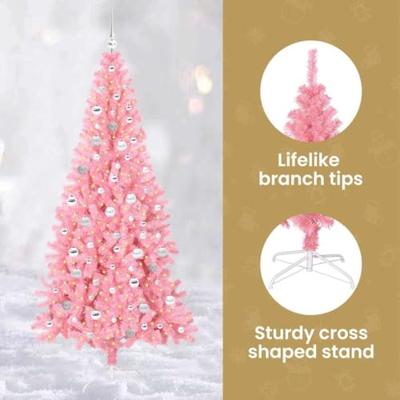 VidaXL Kerstboom met 300 led met standaard roze 210 cm pvc VidaXL Kerstboom met 300 led met standaard roze 210 cm pvc
