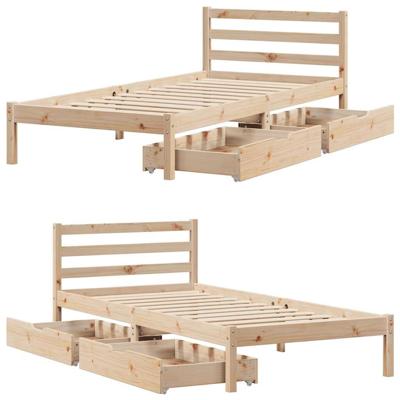 Bedframe zonder matras massief grenenhout 100x200 cm