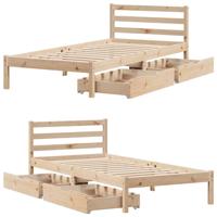 Bedframe zonder matras massief grenenhout 75x190 cm - thumbnail