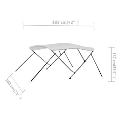 VidaXL Biminitop 3-boogs 183x180x137 cm wit