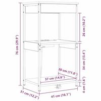 Nachtkastje met Oplaadstation Grijs sonoma Bewerkt hout - thumbnail