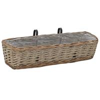 VidaXL Balkonbakken 2 st 60 cm wicker met pe-voering - thumbnail
