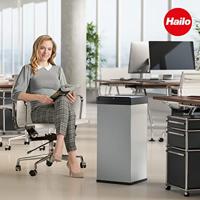 Hailo Bix-Box Swing XL 8602210 Afvalbak 52 l Plaatstaal (l x b x h) 340 x 339 x 763 mm Zilver, Zwart Met zelfsluitende zwenkdeksel 1 stuk(s) - thumbnail