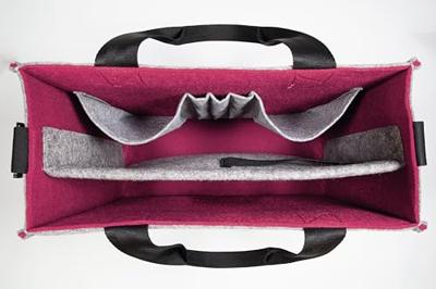 Sigel Laptoptas Desk Sharing Bag Bicolor M Synthetisch vilt Grijs, Donkerrood (b x h x d) 36 x 28 x 15 cm Geschikt voor max. (laptop): 39,1 cm (15,4)