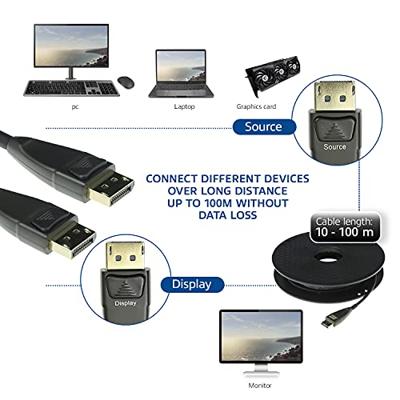 ACT AK4039 Hybride DisplayPort Active Optical Cable (AOC) | DisplayPort male/DisplayPort male | 90 meter