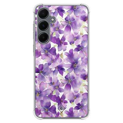Samsung Galaxy A55 shockproof hoesje - Floral violet Samsung Galaxy A55 shockproof hoesje - Floral violet