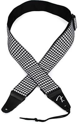 Fender Houndstooth Strap White gitaarband zwart-wit Fender Houndstooth Strap White gitaarband zwart-wit