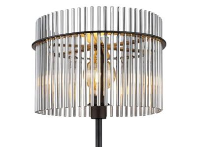 Globo Zwarte vloerlampGorley met smoke glas Ø 38cm - 15698S